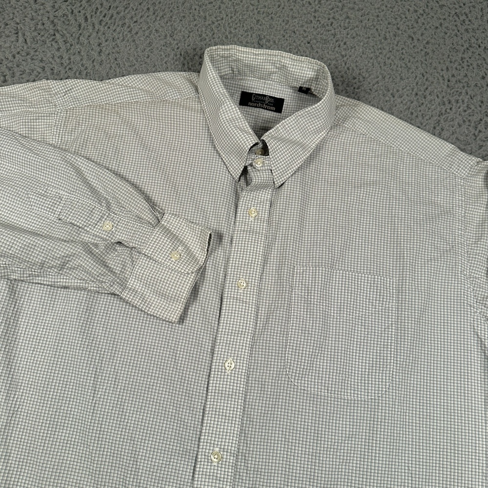 Gitman Bros Shirt Mens 17.5 Check Woven Button‎ Down Made In USA Chin Strap